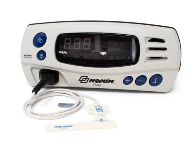 Nonin 7500 Tabletop Pulse Oximeter (Including 24 Nonin Flexi-Form Disposable Wrap SpO2 Sensors, Paediatric)