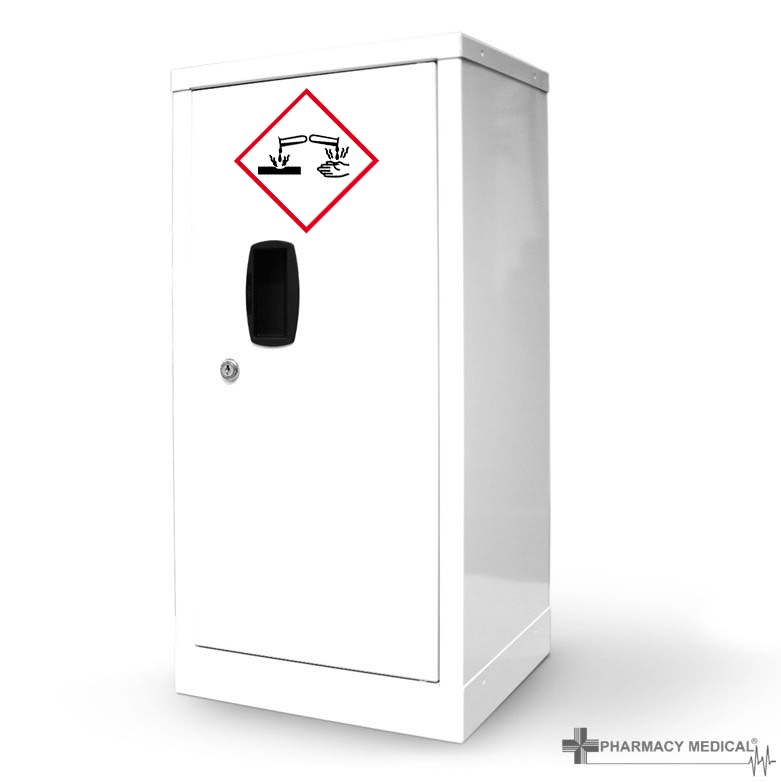 Pharmacy Medical - ACID AND ALKALI CABINET | SINGLE DOOR, ONE SHELF | S, M or L | WHITE