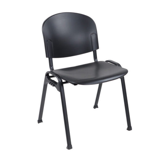 Rollo Waiting Room Chair - Moulded Plastic Seat & Back without Arms - Navy