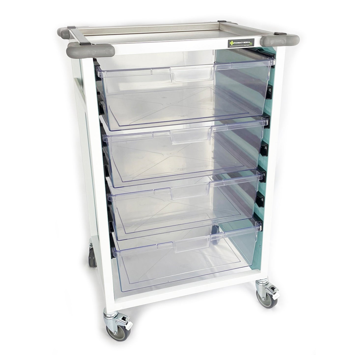 Single Column CK103 CareKart Trolley Metal Construction CareKart Trolleys with plastic sliding drawers