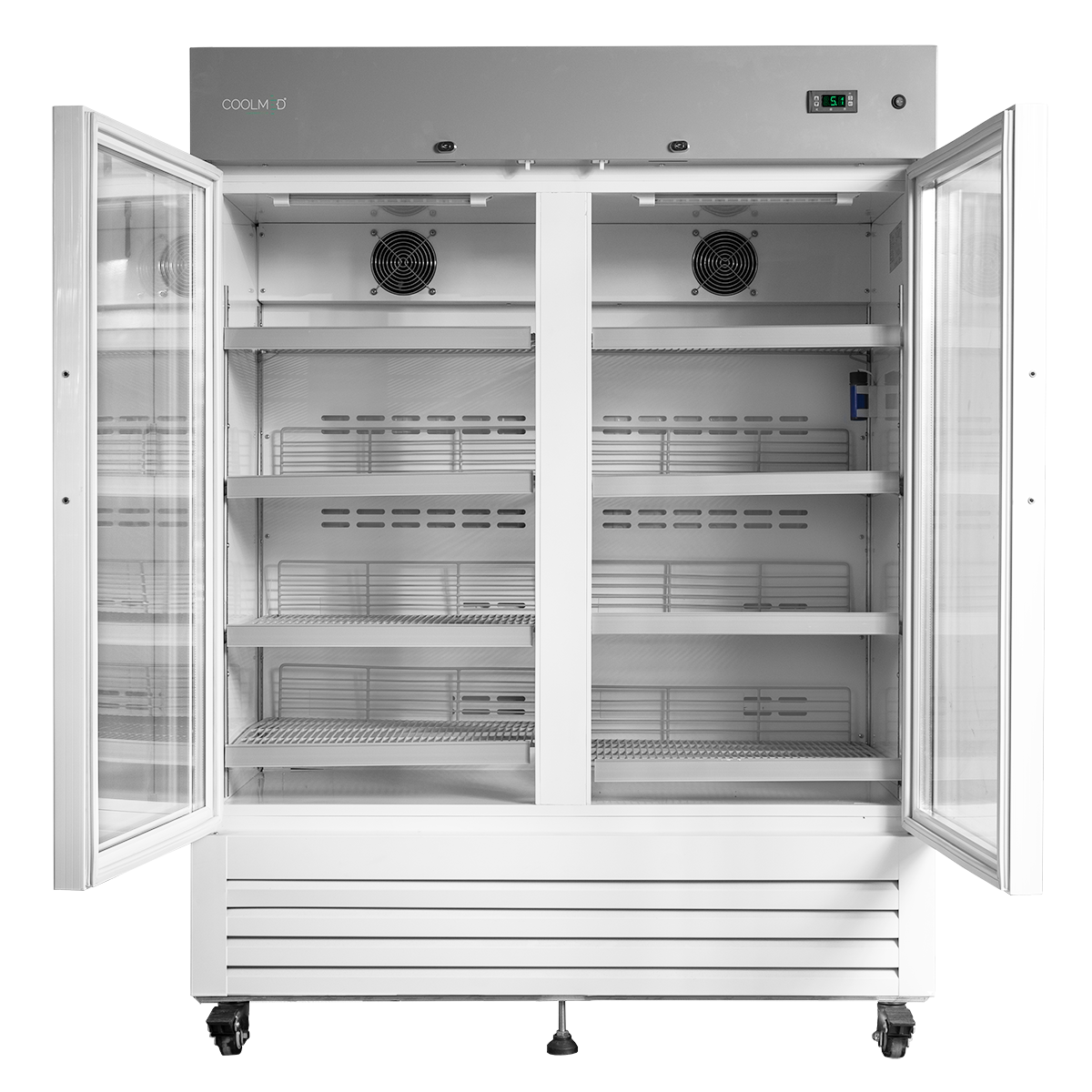 Glass Double Door Large Medical, Pharmacy, Vaccine Refrigerator CMG500 - internal view