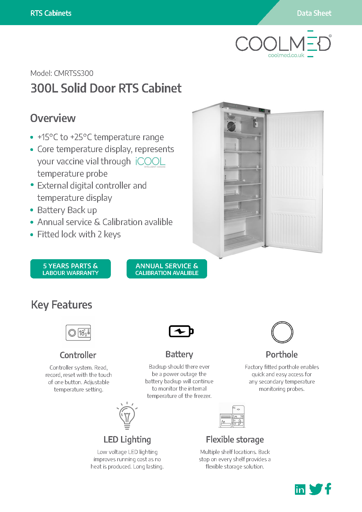CMRTSS300 Solid Door Room Temperature Storage Cabinet 300L