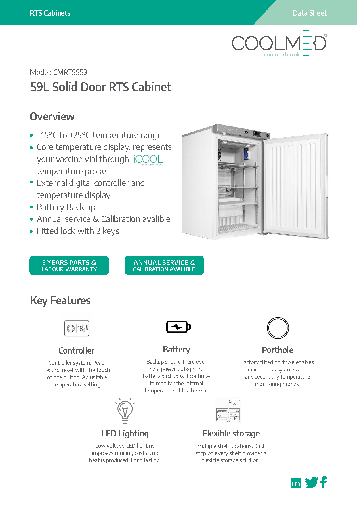 CMRTSS59 Solid Door Room Temperature Storage Cabinet - overview