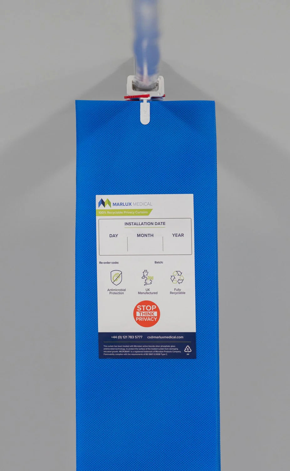 Marlux 4.2M x 1.95M Fast-Fit Anti-Bac Curtains- Hospital Blue