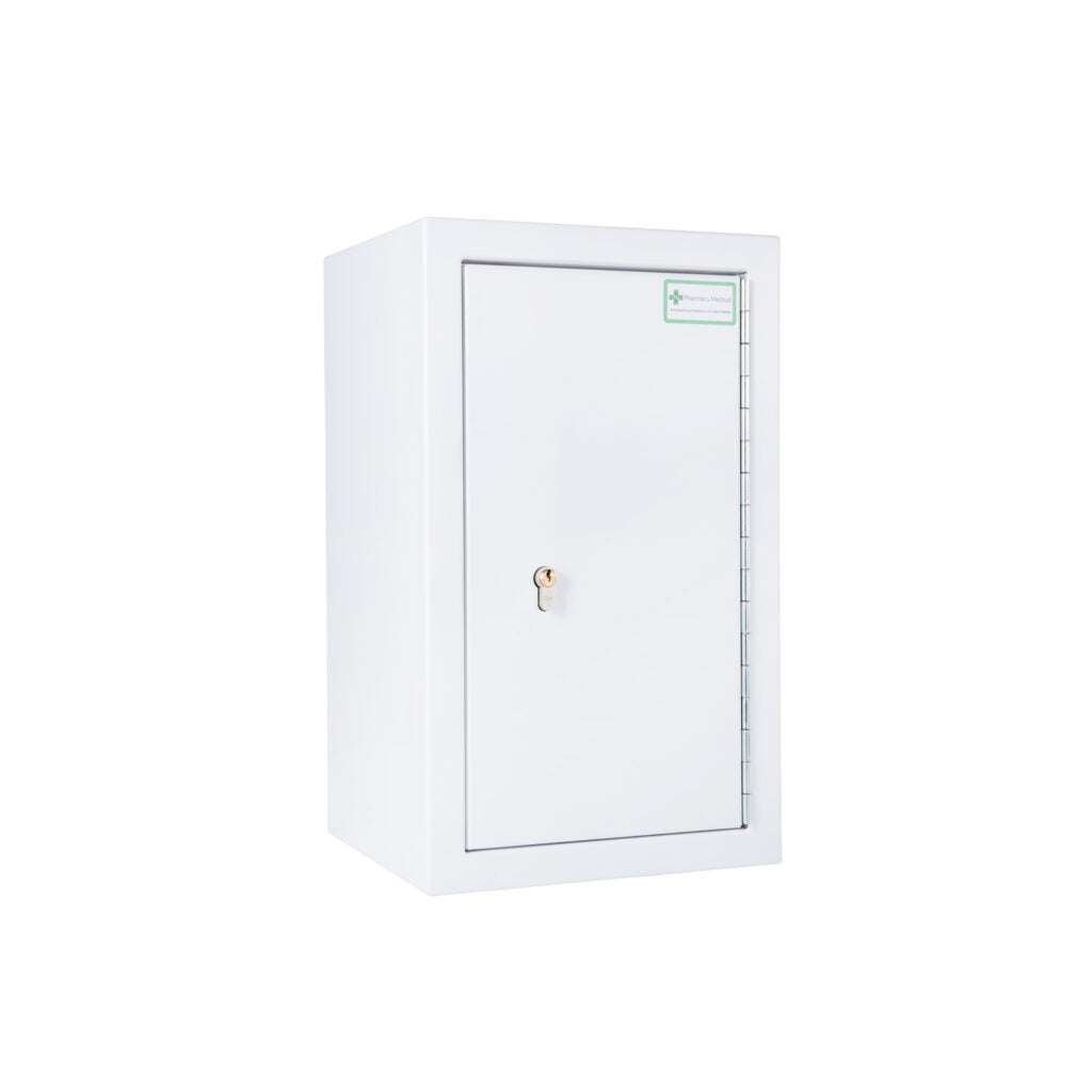 Pharmacy Medical - HECDC905 CONTROLLED DRUGS CABINET 500 X 300 X 270mm | 2 SHELVES (Adjustable) | Floor + Wall Fixing | R or L HINGE, optional warning light