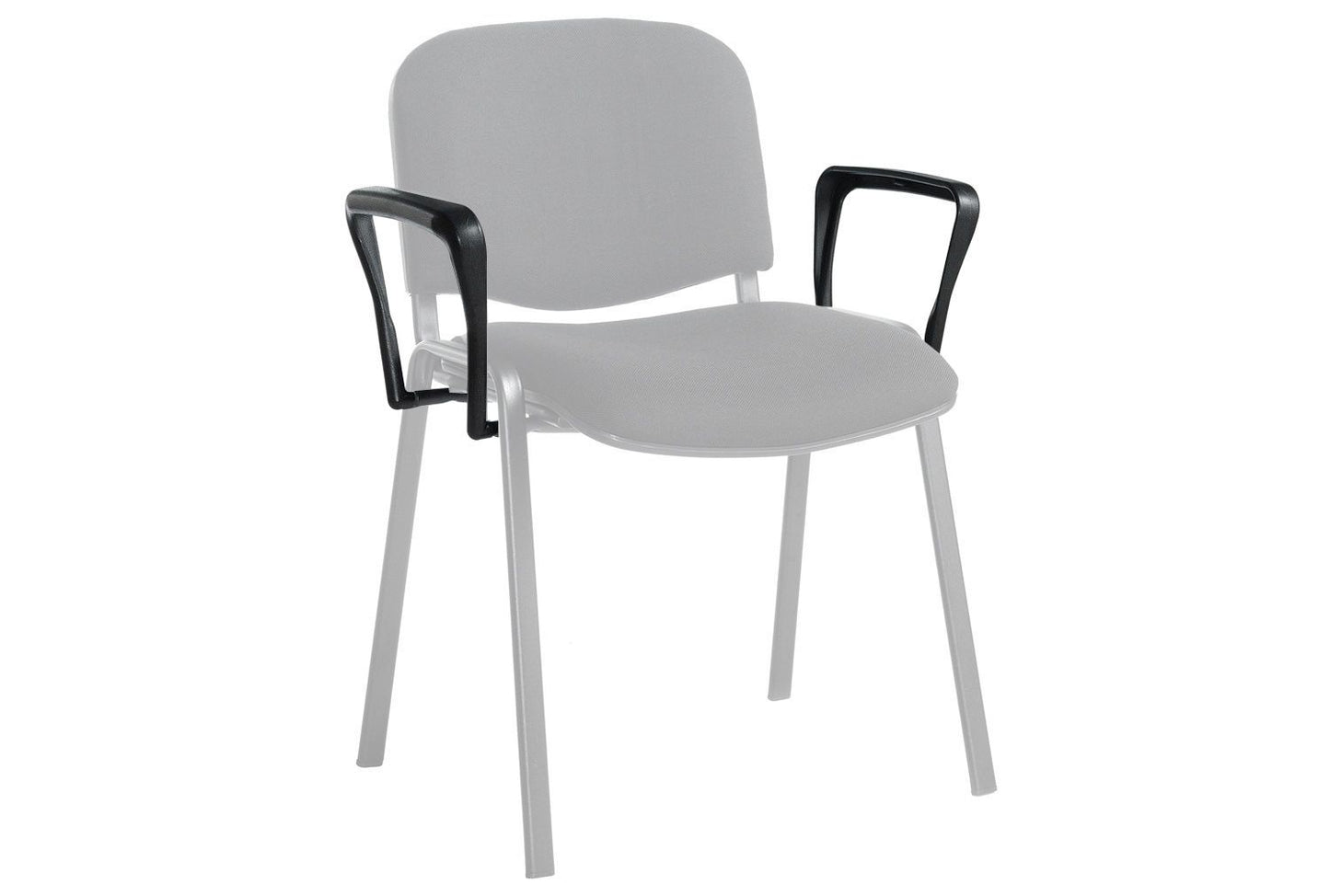 Pack Of 4 Vinyl Stacking Conference Chairs With Black Frame BLUE CHAIR W/ Arms