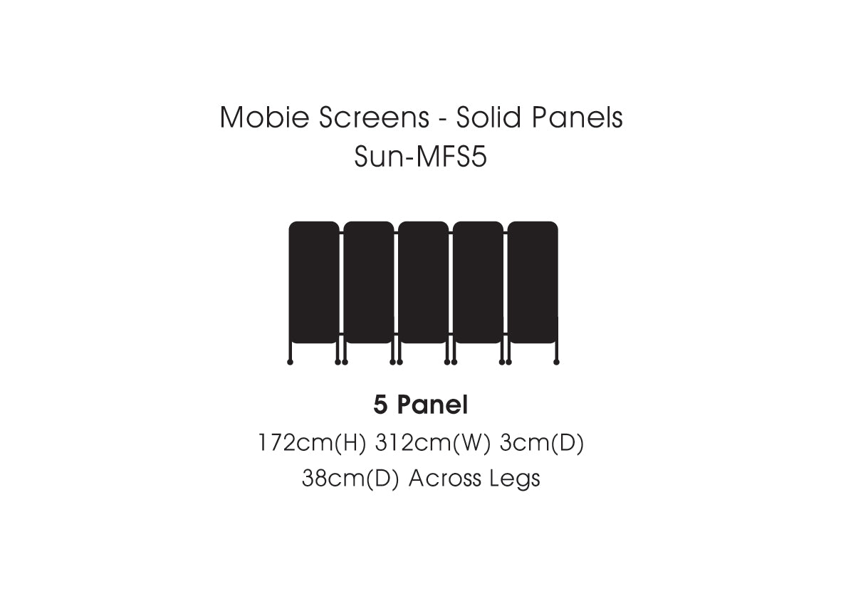 Sunflower - 5 Panel Mobile Folding Hospital Ward Screen