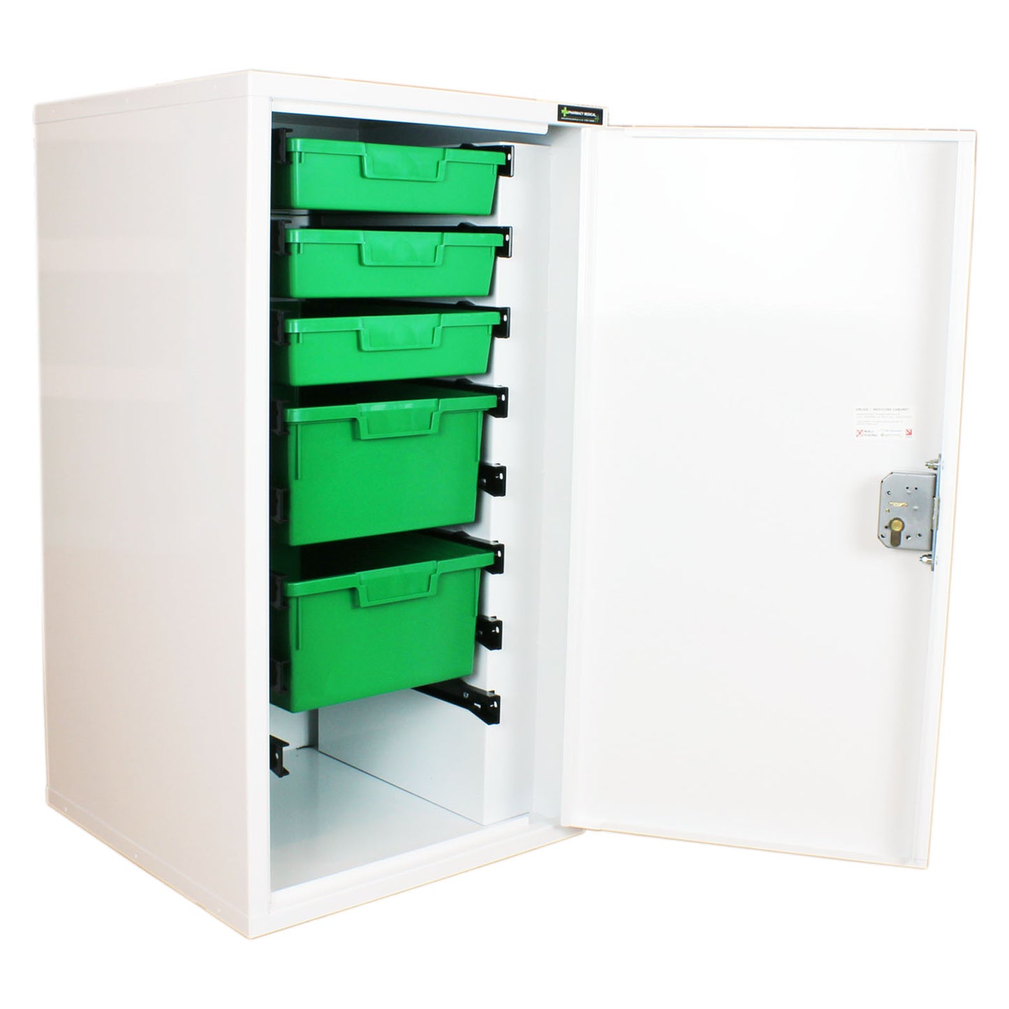 Pharmacy Medical - BU01 MEDICINE / DRUGS BASE UNIT | PLASTIC TRAYS, 3 SHALLOW, 2 DEEP | 870 x 500 x 500mm - lock options