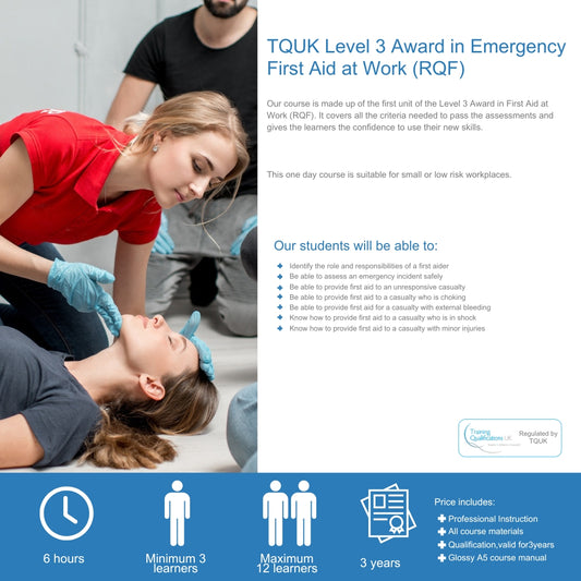 TQUK Level 3 Award in emergency First Aid at Work (RQF)