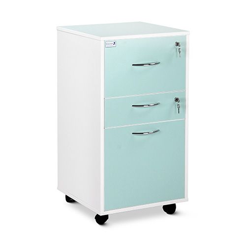 Bedside Cabinet - Single Upper Drawer- Single Upper Drawer, Personal Drawer & Lower Drawer, Grey White 485 x 485 x 905mm