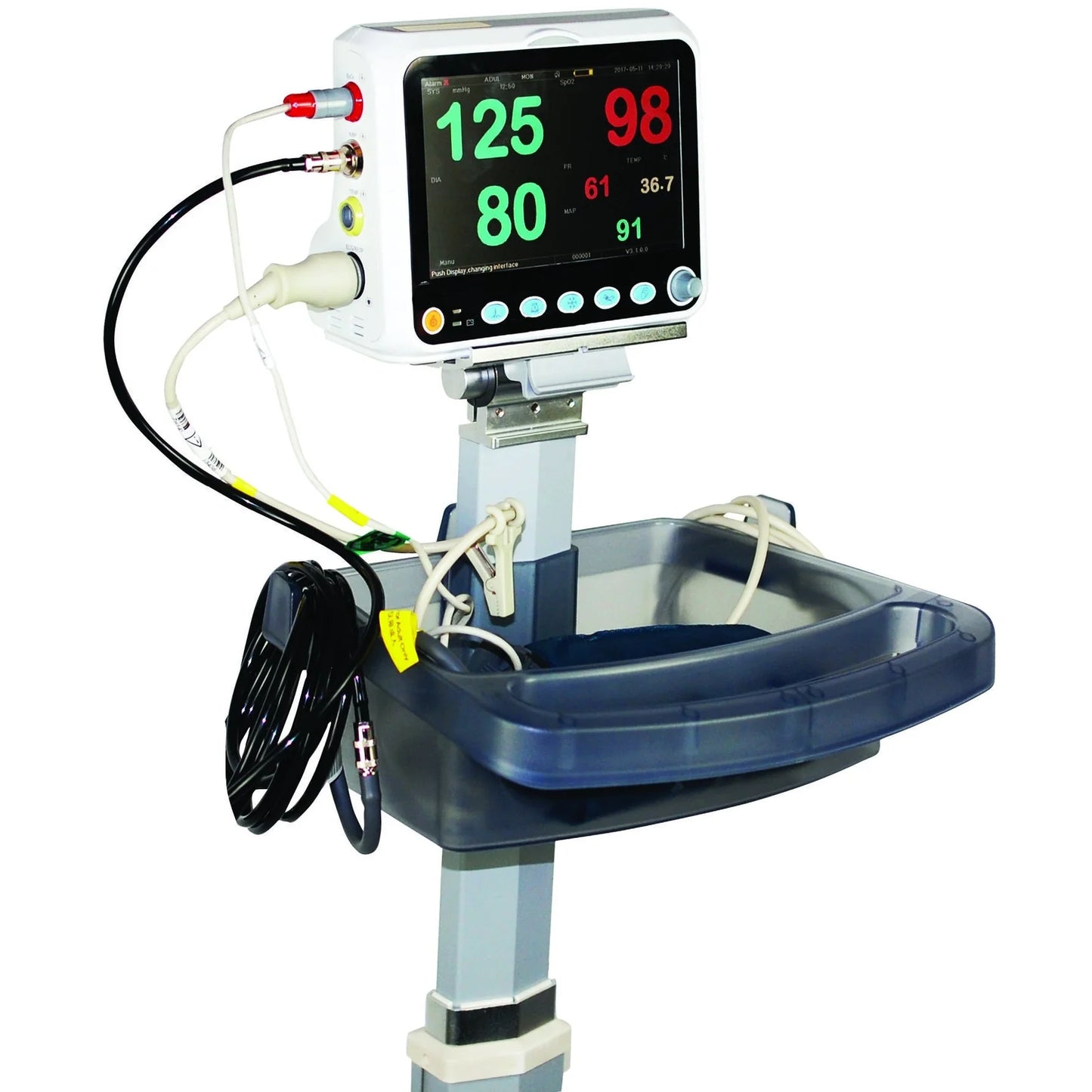 ProAct PC-3000 Patient Monitor(SpO2 Analog, PR, Resp Rate, NIBP, ECG, Temp) Ad sft sensor