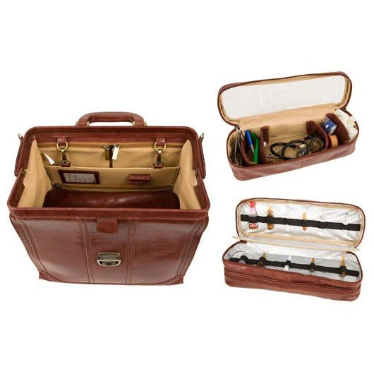 Elite Traditional Doctors Bag - Brown Leather