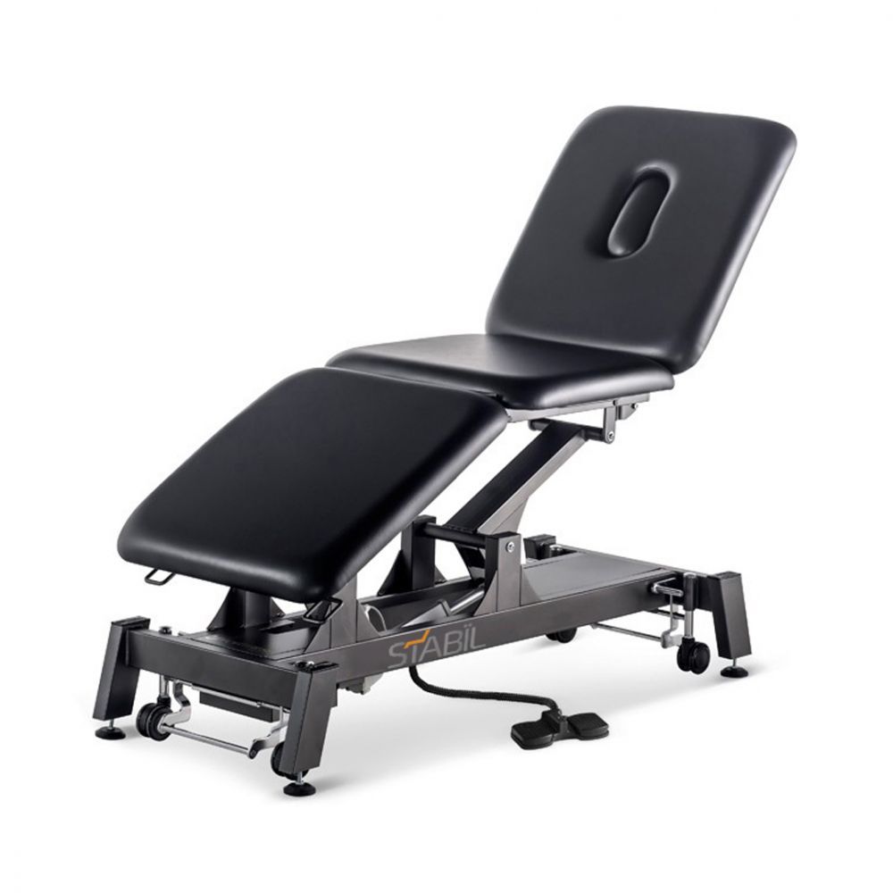Pro 3-Section Electric Treatment Table/ Black Frame / Black Upholstery - iTouch 360° Operation