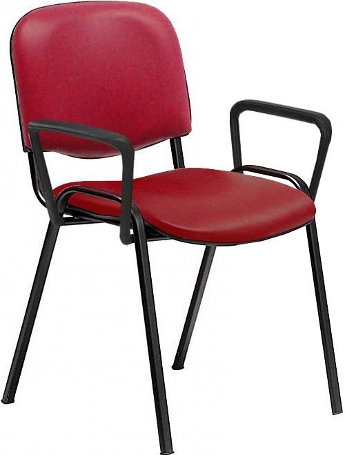 Antibacterial Vinyl Waiting Room Chair With Arms - red