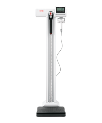 seca 787 NEW - Digital high capacity column scale with eye level display, built-in digital height measure, tilt proof platform, auto BMI