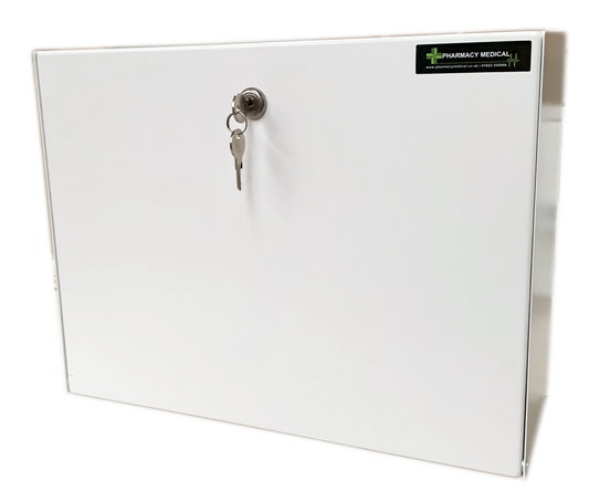Pharmacy Medical - POD413B POD LOCKER (H x W x D) – 320mm x 420mm x 160mm | BOTTOM HINGE, NO SHELF | lock and vision panel options