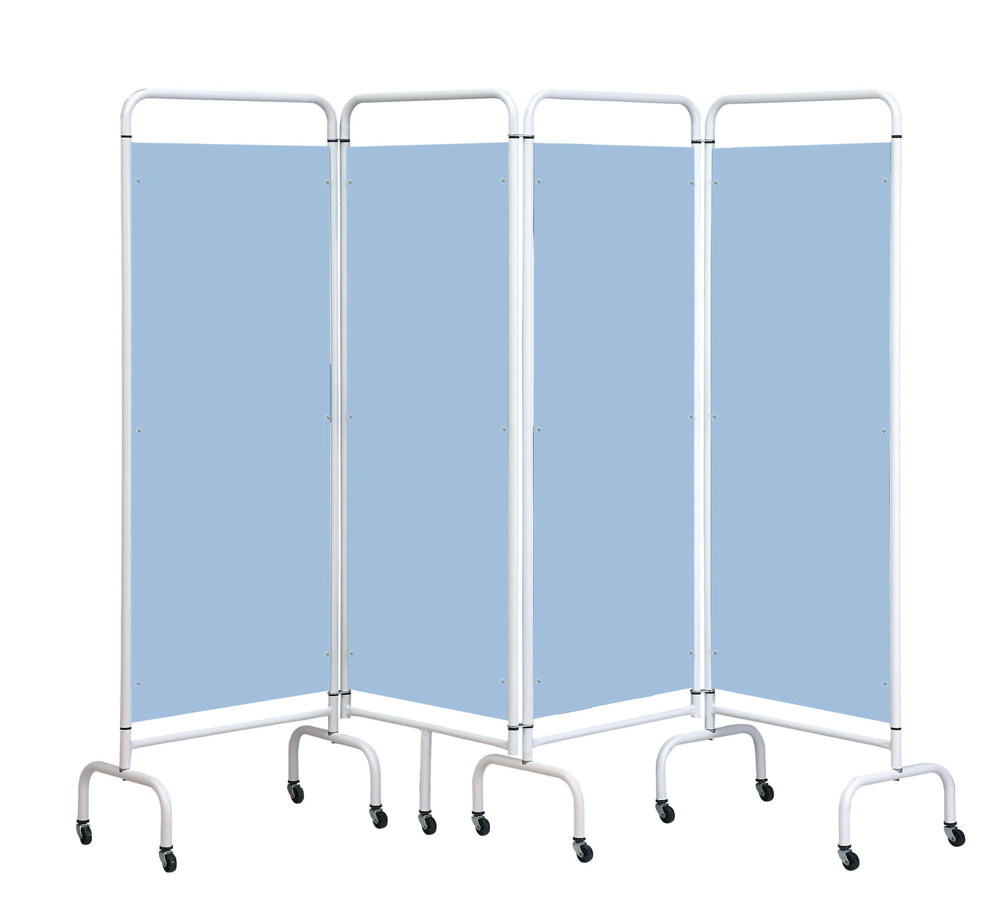 4 Panel Mobile Folding Hospital Ward Screen pale blue