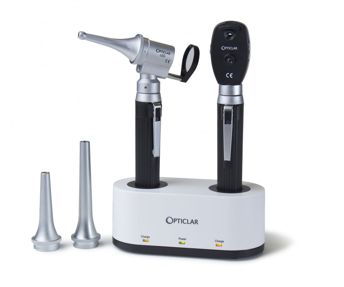 Opticlar - MINI-Vet Diagnostic Set - 2 Lithium Handles, Twin Port Charger