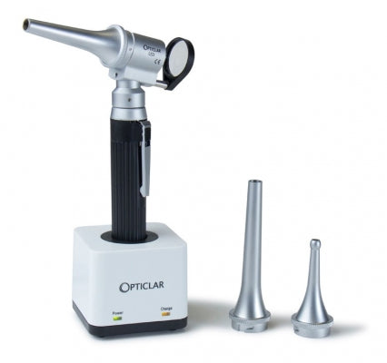Opticlar - MINI-Vet Slit Otoscope Set - 1 ADAPT Lithium Rechargeable Handle, Single Port Charger