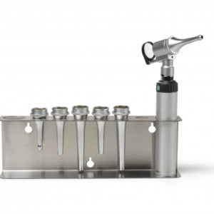 Opticlar - Standard Veterinary Diagnostic Set - Wall Mounted, Mains/ C cell with Stainless Steel Tip Tidy