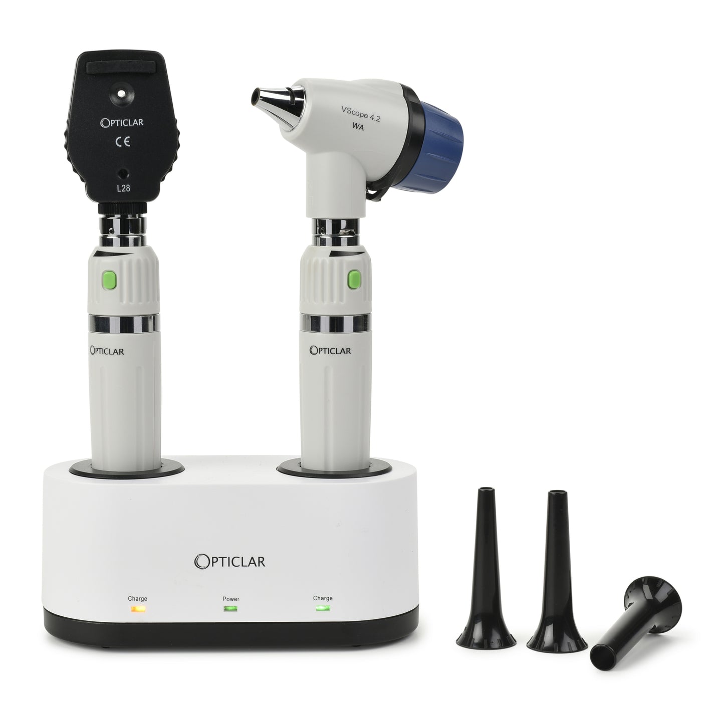 Opticlar - VarioScope Veterinary Diagnostic Set - 2 E-Lithium Rechargeable Handles, Twin Port Charger