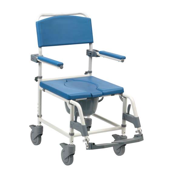 Shower Chair- Aston alu shower/commode chair white Bariatric