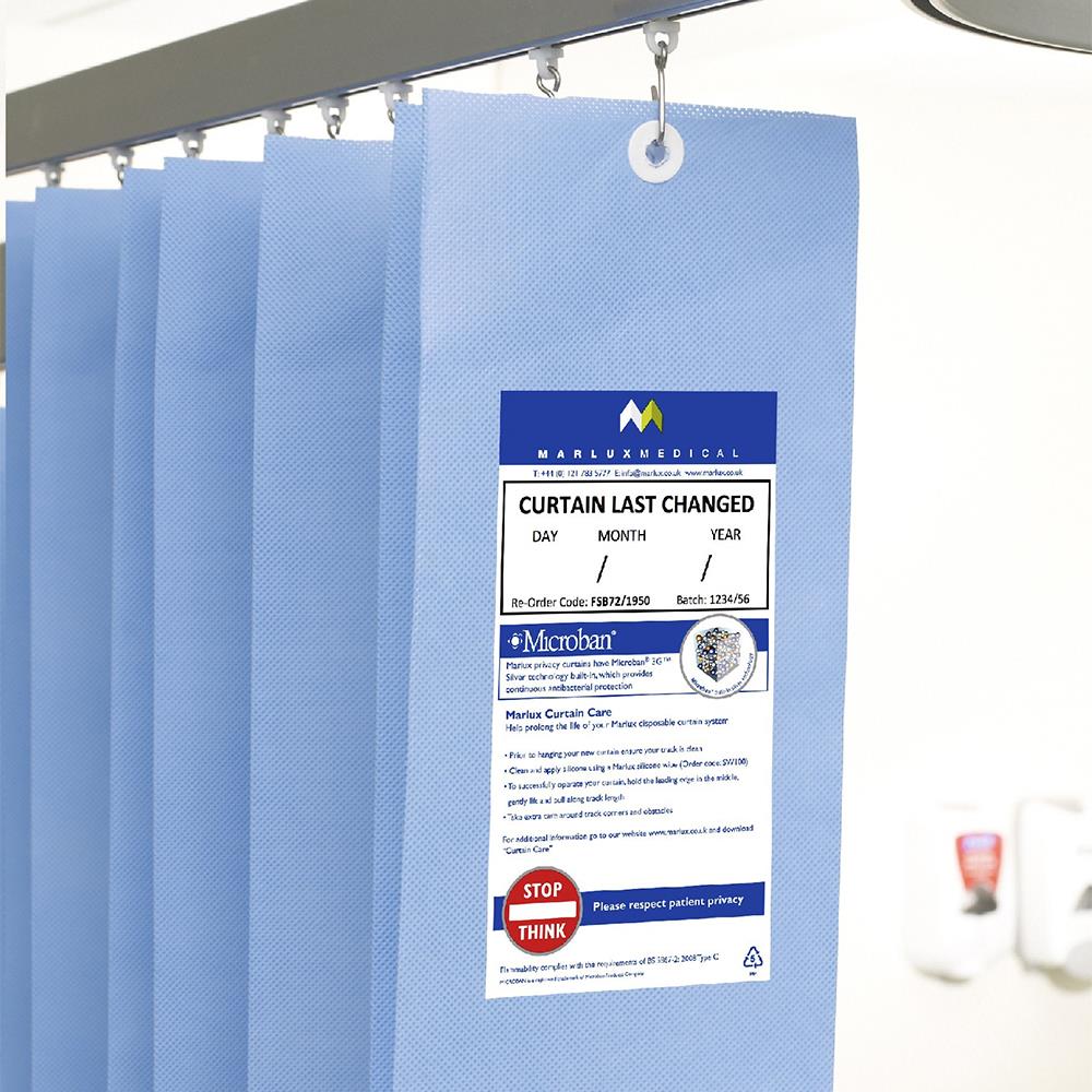 Microban Curtains Summer Blue Fast Fit 1.8m