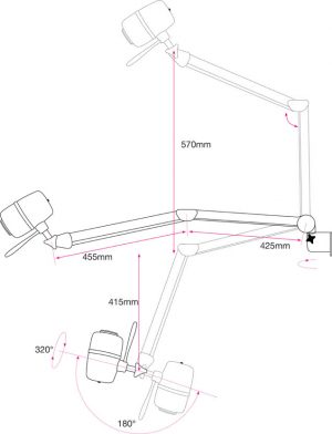 Daray - X340 Examination light - hardwired