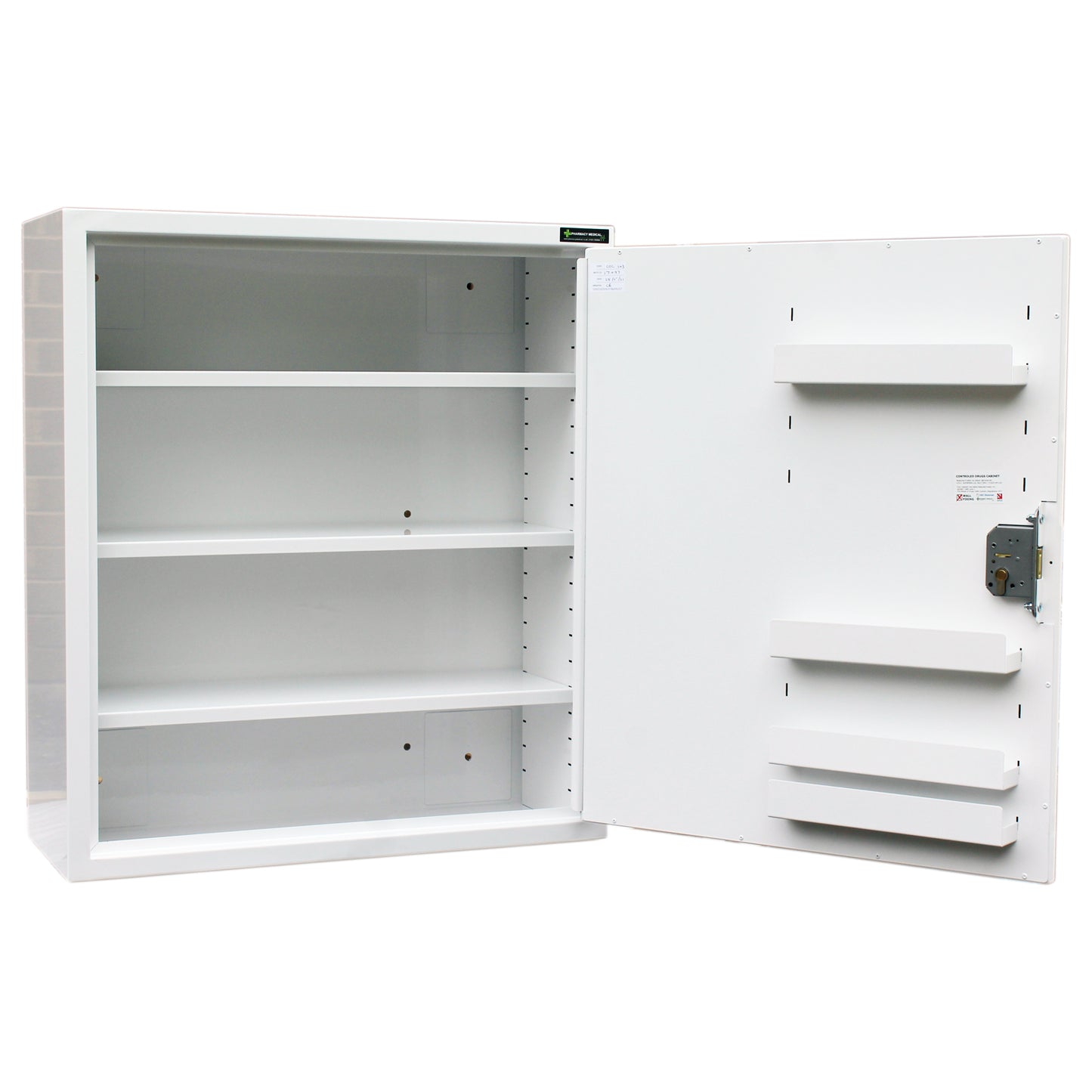 HECDC103 CONTROLLED DRUGS CABINET | 3 SHELVES (Adjustable) 3 DOOR SHELVES | R or L HINGE, optional warning light