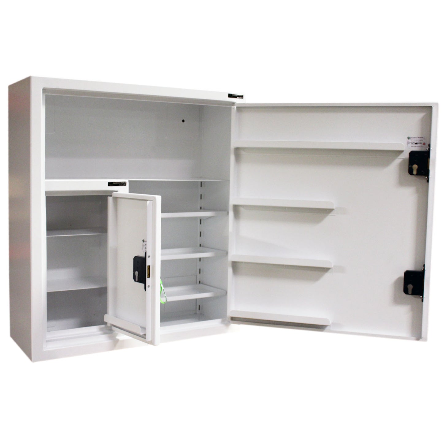 Pharmacy Medical - HECDC303 CONTROLLED DRUGS CABINET With Internal Controlled Drugs Cabinet | External - 3 SHELVES (Adjustable) 1 Fixed, 4 DOOR SHELVES | R/H HINGE | Internal 2 SHELVES (Fixed) | R/H HINGE optional warning light