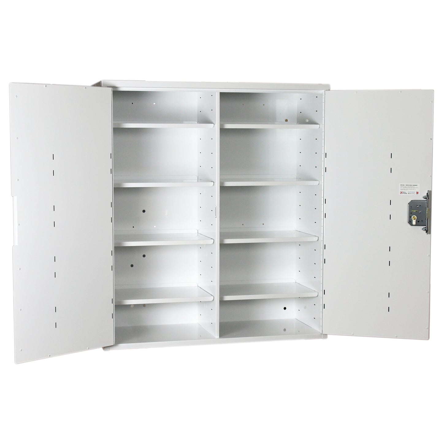 Pharmacy Medical - HECMC402 MEDICINE / DRUGS CABINET 900 X 800 X 300mm | 8 FULL DEPTH SHELVES | DOUBLE DOOR | Optional warning light