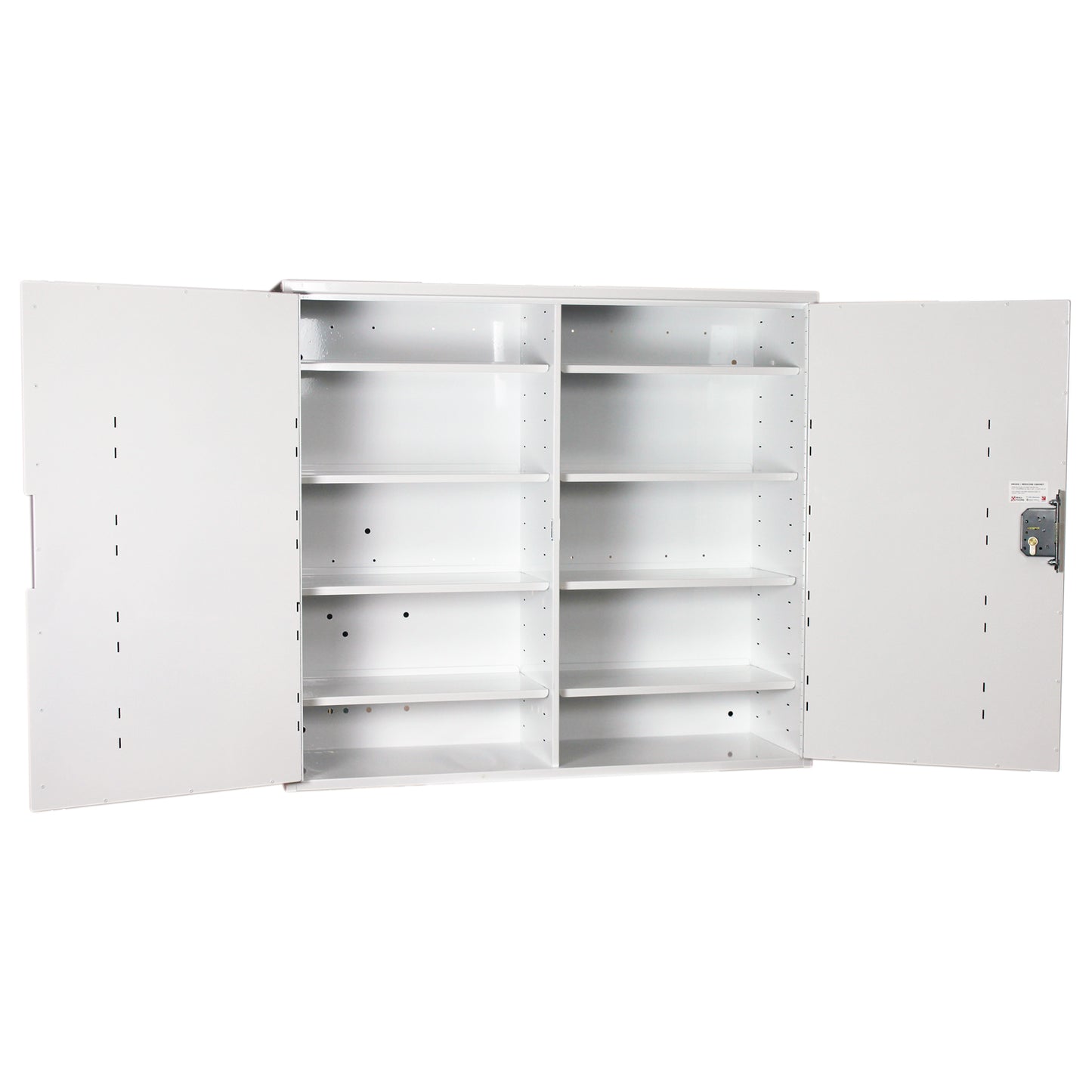 HECMC404 MEDICINE / DRUGS CABINET 900 X 1000 X 300mm | 8 FULL DEPTH SHELVES | DOUBLE DOOR | Optional warning light