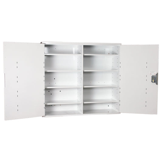 HECMC404 MEDICINE / DRUGS CABINET 900 X 1000 X 300mm | 8 FULL DEPTH SHELVES | DOUBLE DOOR | Optional warning light