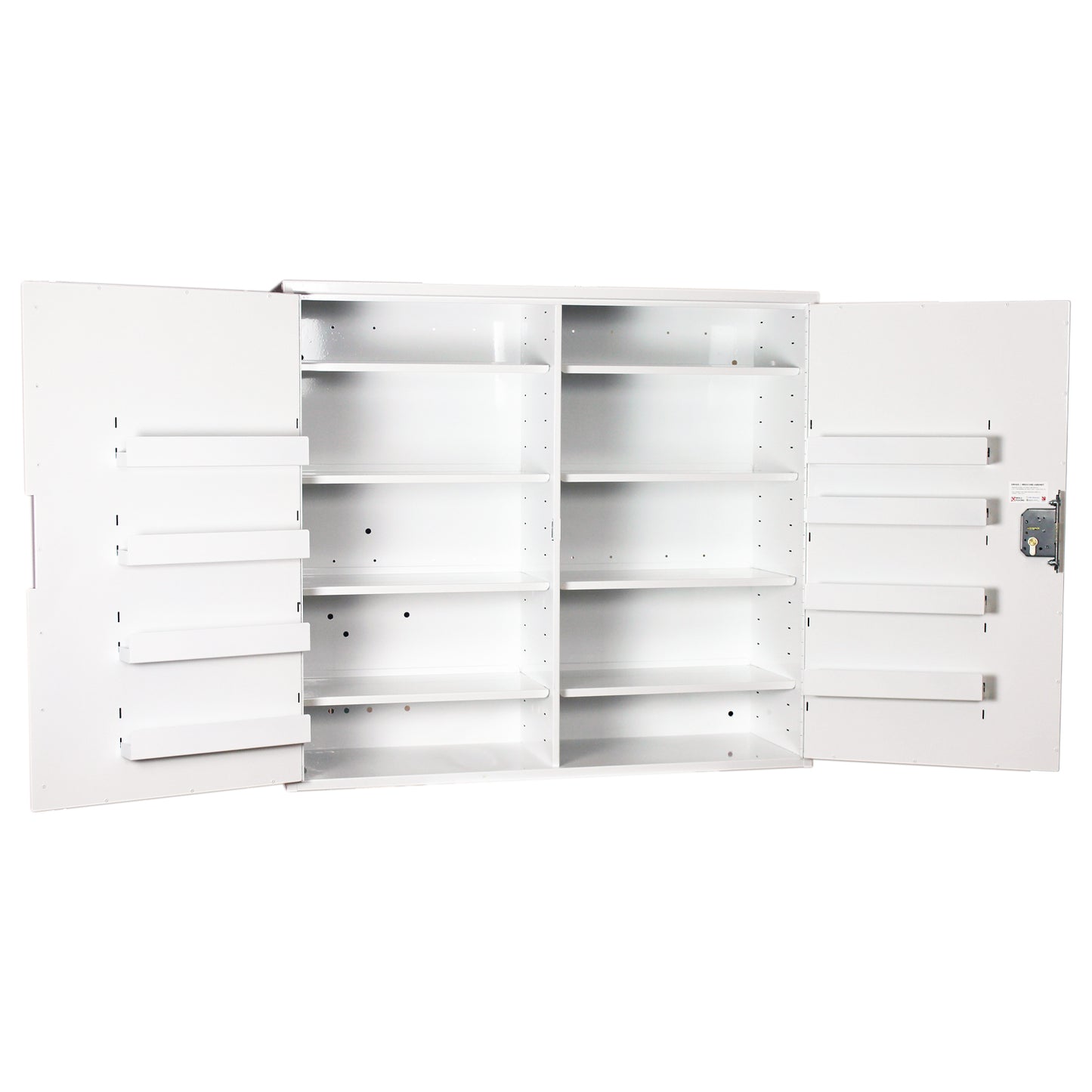 Pharmacy Medical - HECMC414 MEDICINE / DRUGS CABINET | 8 INTERNAL SHELVES + 8 DOOR SHELVES | DOUBLE DOOR | Optional warning light