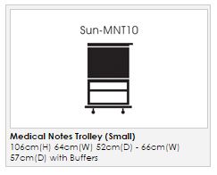 Sunflower - Medical Notes Trolley (Medium) - Enclosed sides with hinged top and 1 Digital Combination Lock