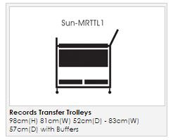 Records Transfer Trolley - With Folding Locking Top