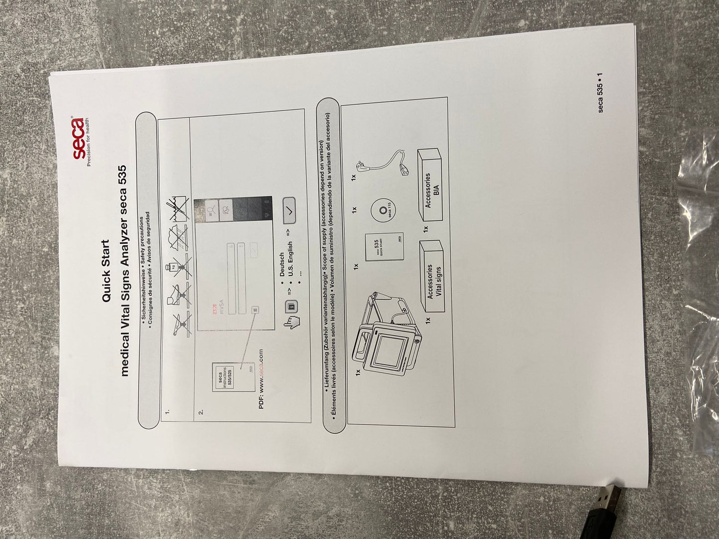 BOXED AS NEW - Seca 535 Vital Signs Monitor - with seca spO2 and G3 Tympanic Temp