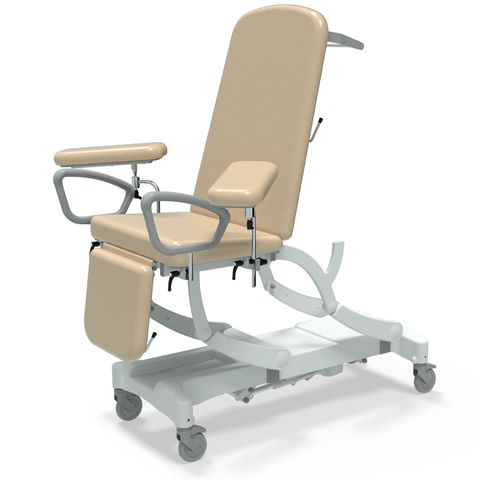 Seers - CLINNOVA Phlebotomy 1 Electric couch, gas assisted back and foot rest, premium base with wheel and foot switch options (265Kg SWL)