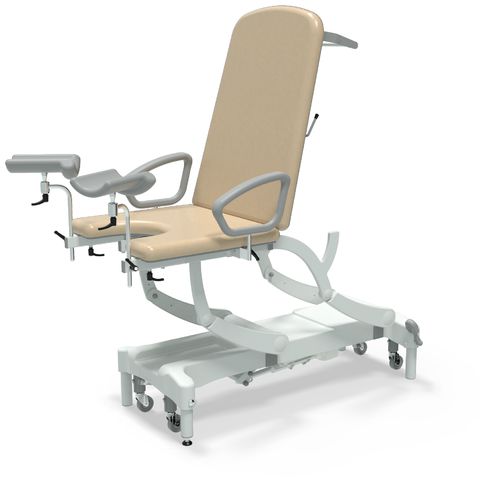 Seers - CLINNOVA Gynae 1 Electric couch, gas assisted back and foot rest, premium base with wheel and foot switch options (265Kg SWL)