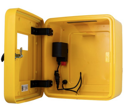 4000 Outdoor Defibrillator Cabinet - Unlocked - Heater and LED Light - Yellow