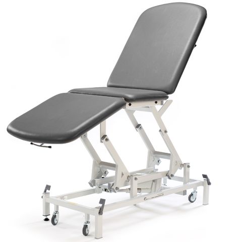 Seers - Medicare 3 Section Electric Couch with electric backrest and gas assisted footrest - grey