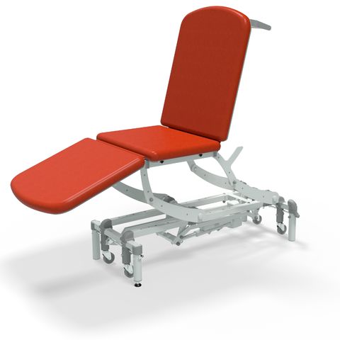 Seers - CLINNOVA Clinical 3 Section electric couch with electric back and footrest and classic base - orange