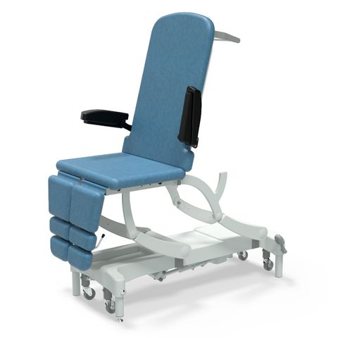 Seers - CLINNOVA Versa 2 Electric couch, 3 section, electric, back rest and gas assisted foot rest, premium base with wheel and switch options (265Kg SWL)