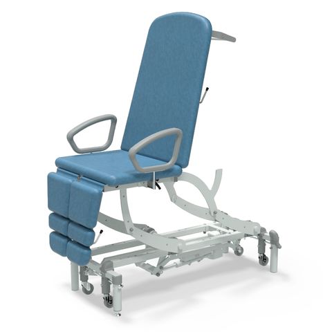 Seers - CLINNOVA Versa 1 Electric couch, 3 section, gas assisted back and foot rest, classic base, hand switch, with wheel options (265Kg SWL)