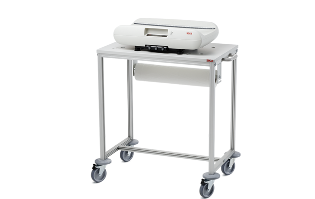 seca 402 - Mobile cart for seca baby scales with indentations in the surface to secure seca baby scales firmly in place