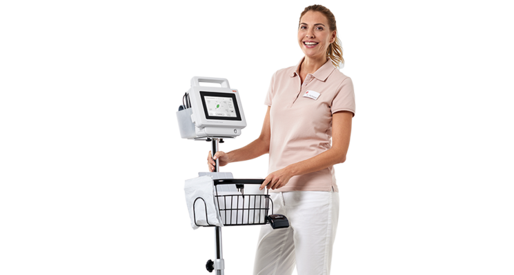 seca 475 - Rolling stand with basket for the mobile use of seca mBCA 525