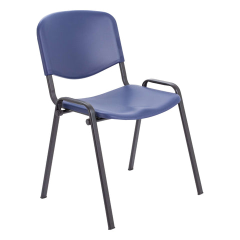 Plastic Stacking Canteen Chairs- Blue