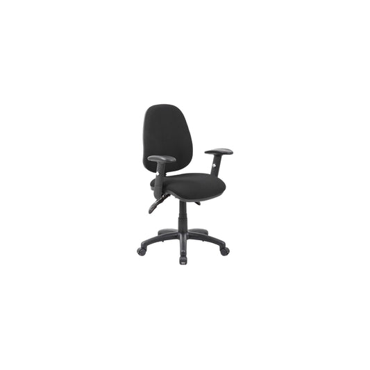 Comfort Ergo 3-Lever Adjustable Operator Chairs- BLACK LEATHER- HA arms