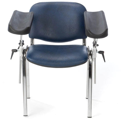 Fixed Height Phlebotomy Chair With Dual Armrests- Sapphire Blue
