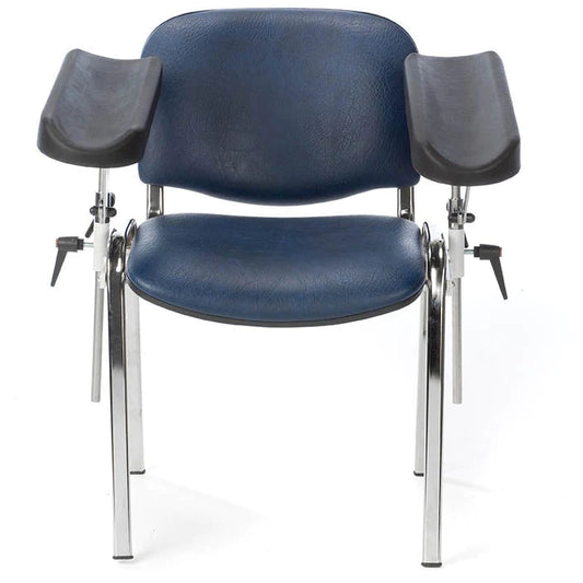 Fixed Height Phlebotomy Chair With Dual Armrests- Sapphire Blue